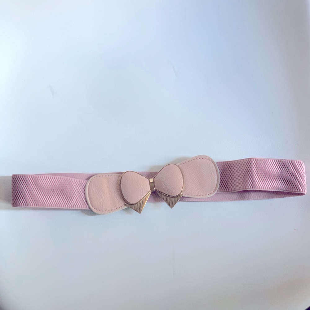 Vintage pink bow belt